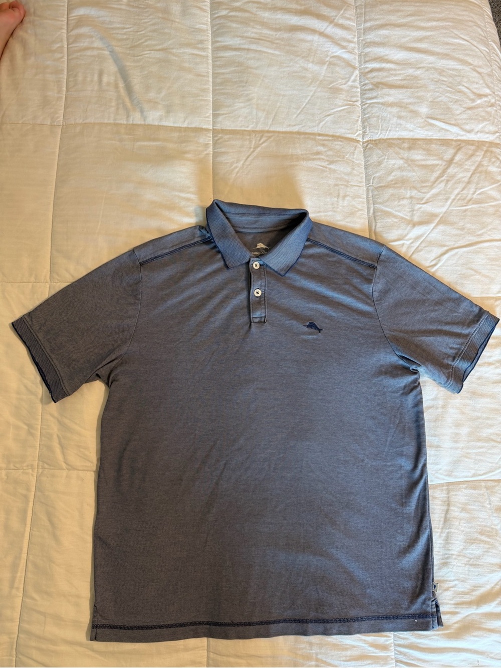 Tommy Bahama Heathered Blue-Gray Polo